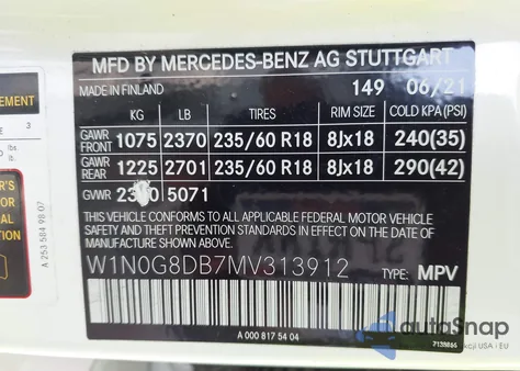 2021 Mercedes-Benz Glc 300 Suv z USA, uszkodzony, nr VIN W1N0G8DB7MV313912